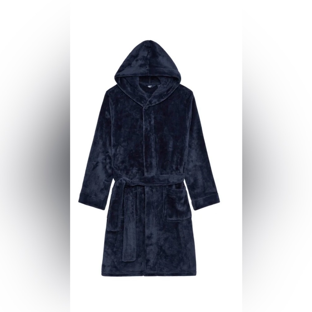 NWT Lands' End Light Blue Kids 3Piece Pajama Set with Dark Blue Robe - Picture 6 of 9